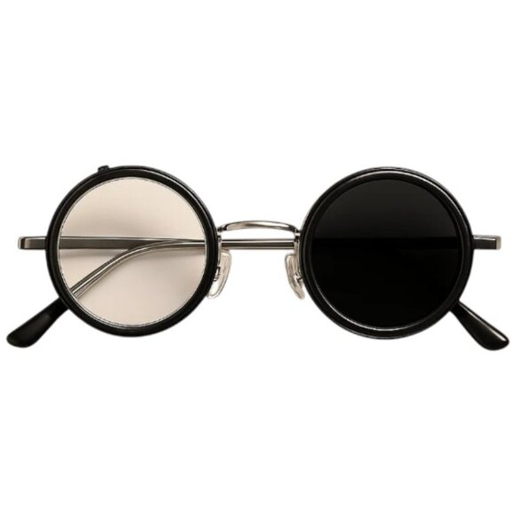 🕶️Adjustable Tint Round Sunglasses – All Black Frame 🕶️ - Picture 1 of 7